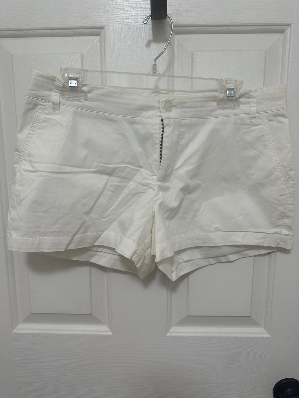 0188 Lauren James White High-Waist‎ Cotton Shorts medium